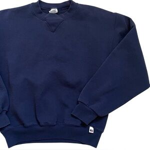 Russell Athletic Navy Crewneck Sweatshirt | Vintage Workwear Vibe | Men’s M
